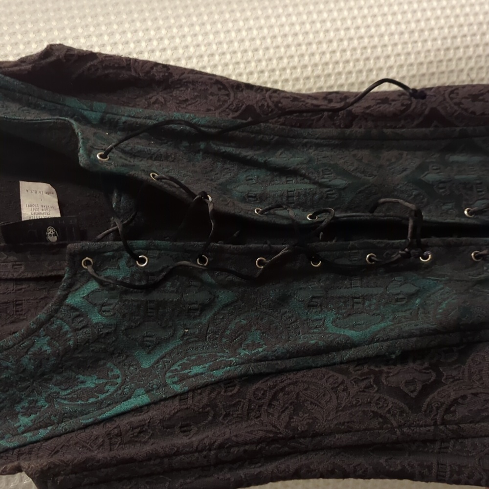 Vintage black and green corset top - Picture 8 of 8